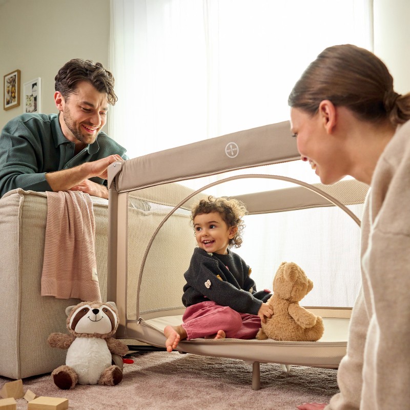 Lionelo Laura Beige Sand — Kompaktowe łóżeczko turystyczne