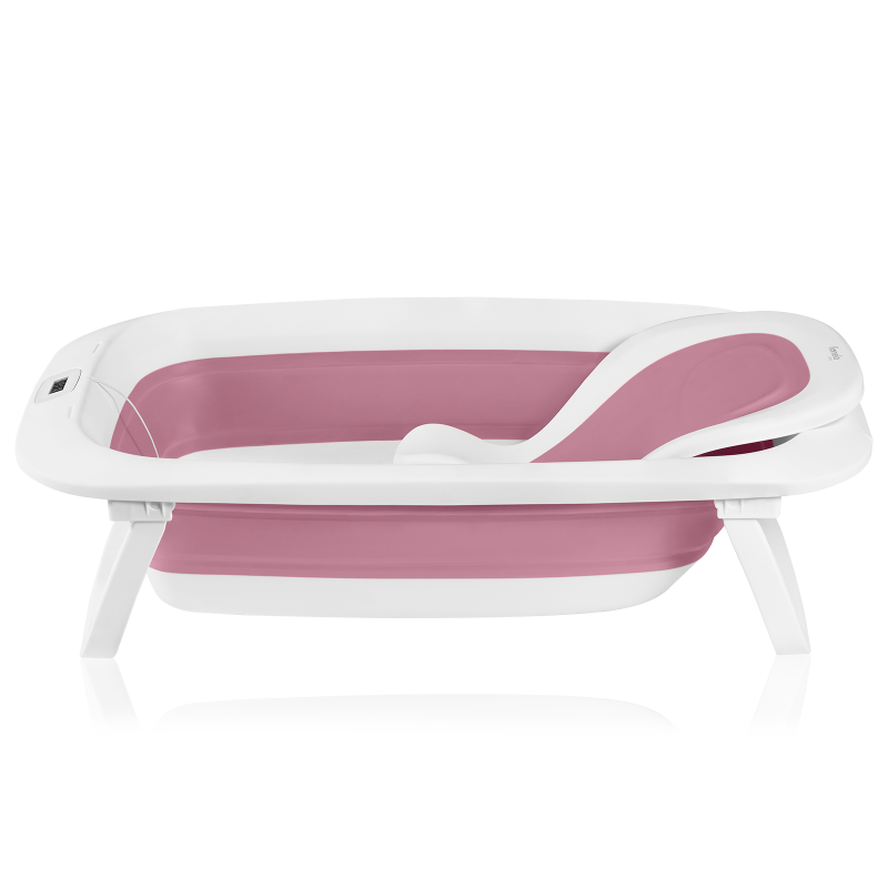 Lionelo BabyBubble Pink Magnolia — Składana wanienka z leżaczkiem