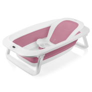 Lionelo BabyBubble Pink Magnolia — Składana wanienka z leżaczkiem