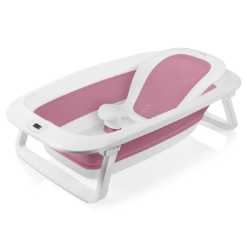 Lionelo BabyBubble Pink Magnolia — Składana wanienka z leżaczkiem