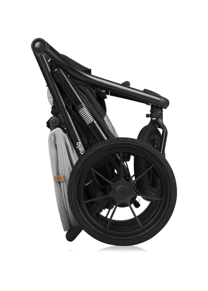 Wózek spacerowy sportowy, 3 koła pompowane, do 22 kg - Azura Grey Stone - Lionelo