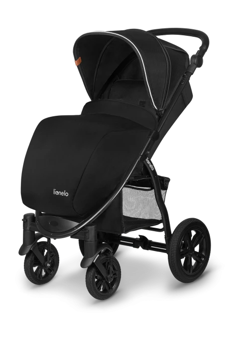 Wózek spacerowy od narodzin, do 22 kg, koła gumowe - Annet Tour Black Carbon - Lionelo