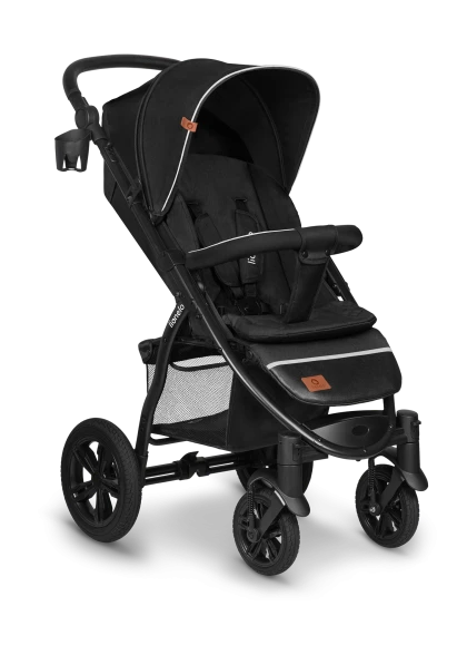 Wózek spacerowy od narodzin, do 22 kg, koła gumowe - Annet Tour Black Carbon - Lionelo
