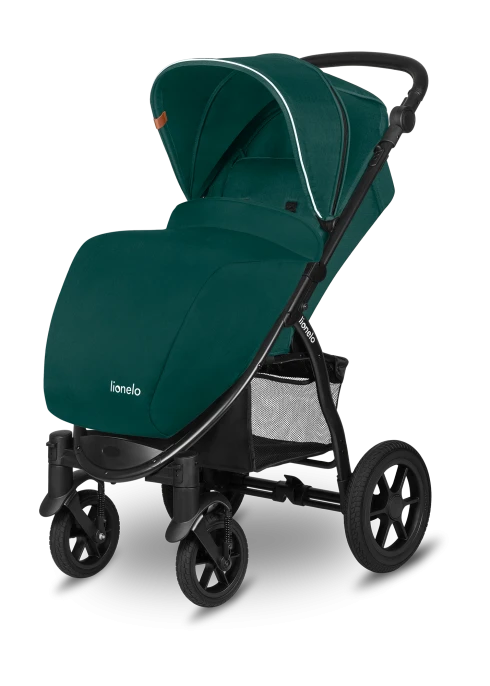 Wózek spacerowy od narodzin, do 22 kg, koła gumowe - Annet Tour Green Turquoise - Lionelo