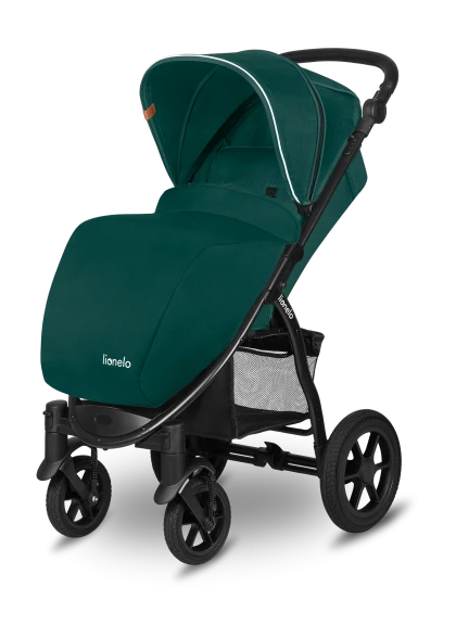 Wózek spacerowy od narodzin, do 22 kg, koła gumowe - Annet Tour Green Turquoise - Lionelo