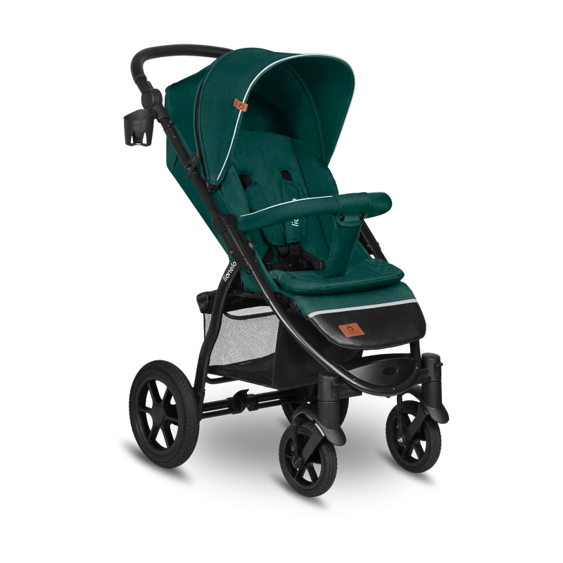 Wózek spacerowy od narodzin, do 22 kg, koła gumowe - Annet Tour Green Turquoise - Lionelo