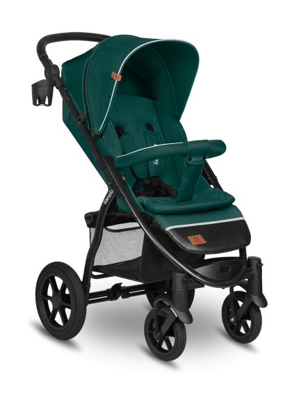 Wózek spacerowy od narodzin, do 22 kg, koła gumowe - Annet Tour Green Turquoise - Lionelo