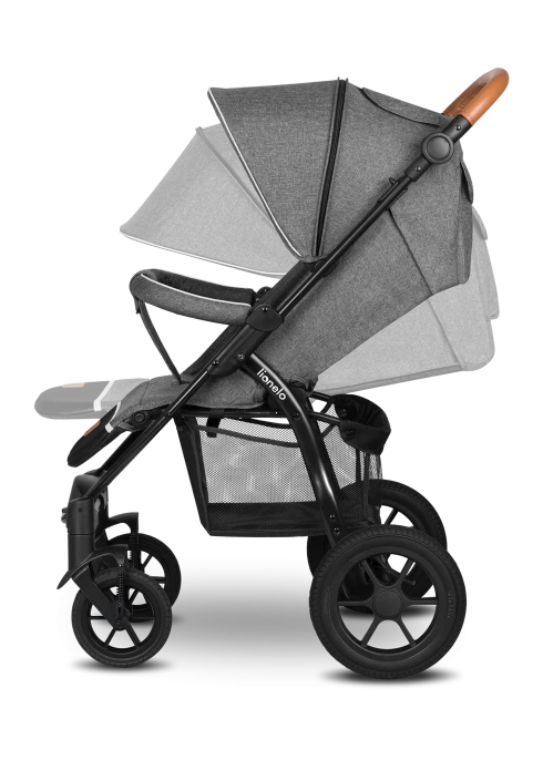 Wózek spacerowy od narodzin, do 22 kg, koła gumowe - Annet Tour Grey Stone - Lionelo