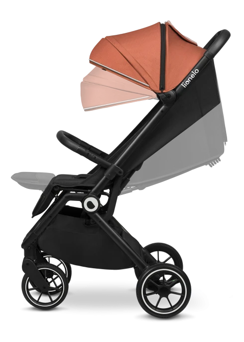 Wózek spacerowy 8,2 kg, składanie jedną ręką, do 22 kg - Cloe Brown Rust - Lionelo