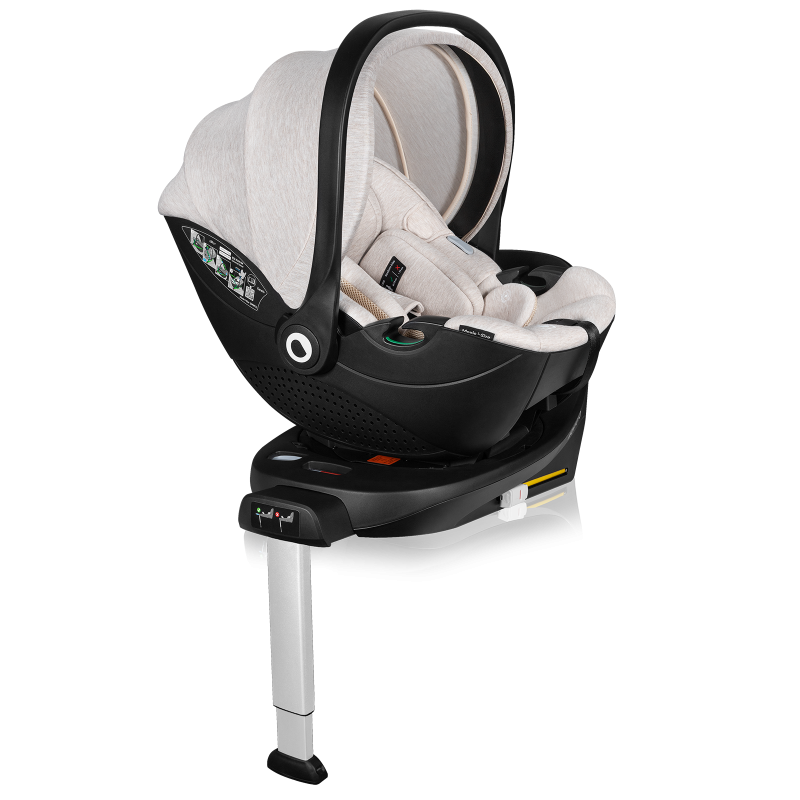lionelo Moxie i-Size Set Beige Sand — Fotelik samochodowy z bazą ISOFIX