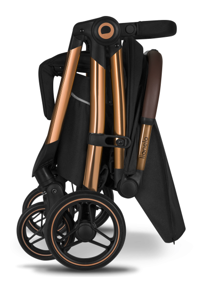 Wózek spacerowy 8,5 kg, składanie jedną ręką, amortyzowany - Ingrid Black Onyx - Lionelo