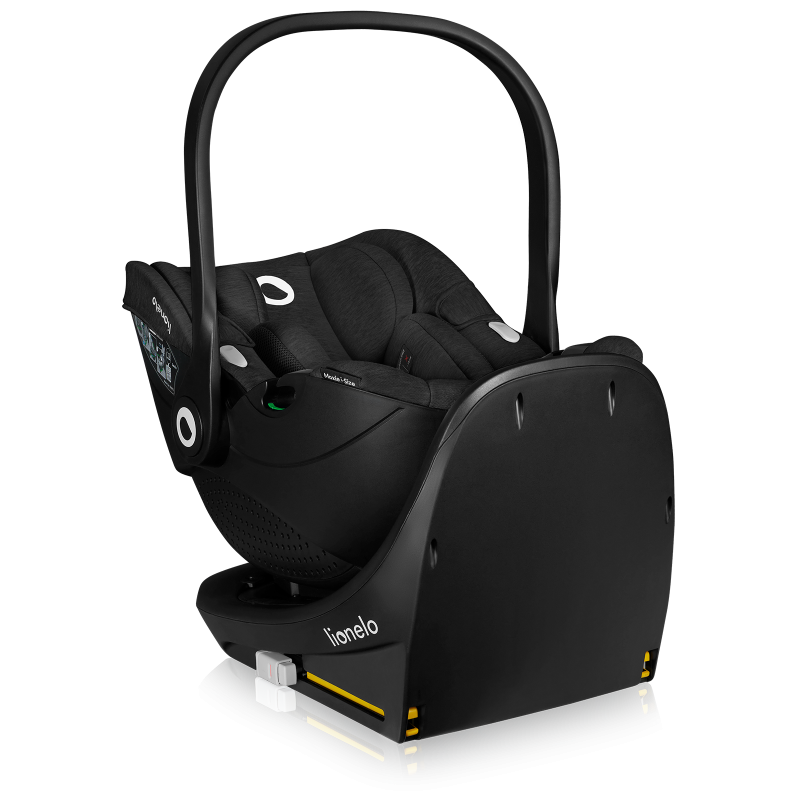 lionelo Moxie i-Size Set Carbon Black — Fotelik samochodowy z bazą ISOFIX