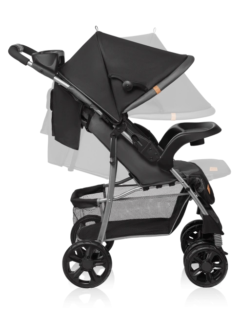 Wózek spacerowy lekki 7,7 kg, z tacką i torbą, do 15 kg - Emma Plus Stone - Lionelo