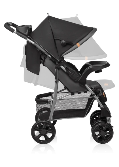 Wózek spacerowy lekki 7,7 kg, z tacką i torbą, do 15 kg - Emma Plus Stone - Lionelo