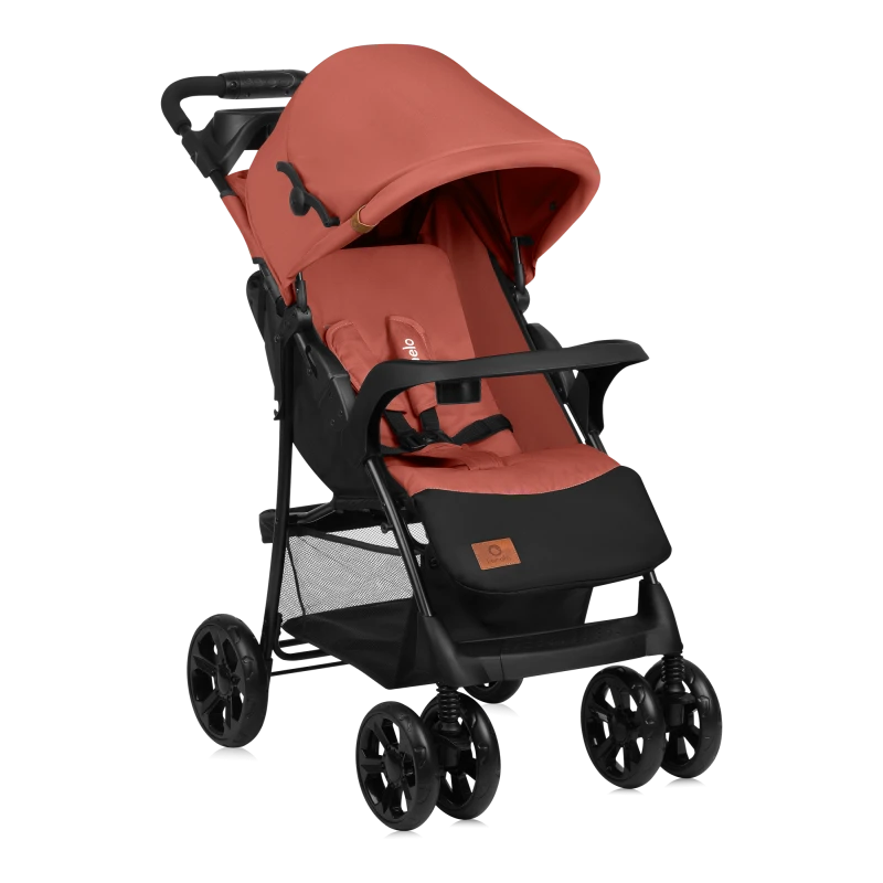 Wózek spacerowy lekki 7,7 kg, z tacką i torbą, do 15 kg - Emma Plus Coral Pink - Lionelo