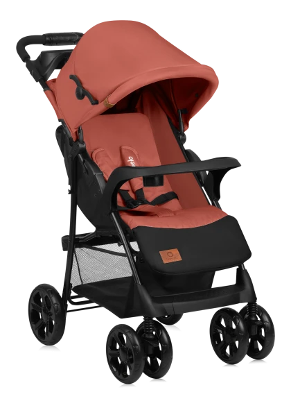 Wózek spacerowy lekki 7,7 kg, z tacką i torbą, do 15 kg - Emma Plus Coral Pink - Lionelo