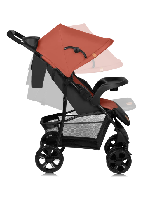Wózek spacerowy lekki 7,7 kg, z tacką i torbą, do 15 kg - Emma Plus Coral Pink - Lionelo