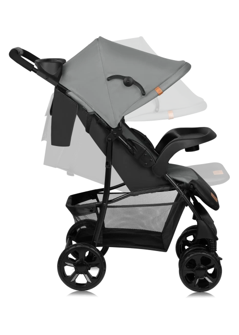 Wózek spacerowy lekki 7,7 kg, z tacką i torbą, do 15 kg - Emma Plus Grey Dove - Lionelo