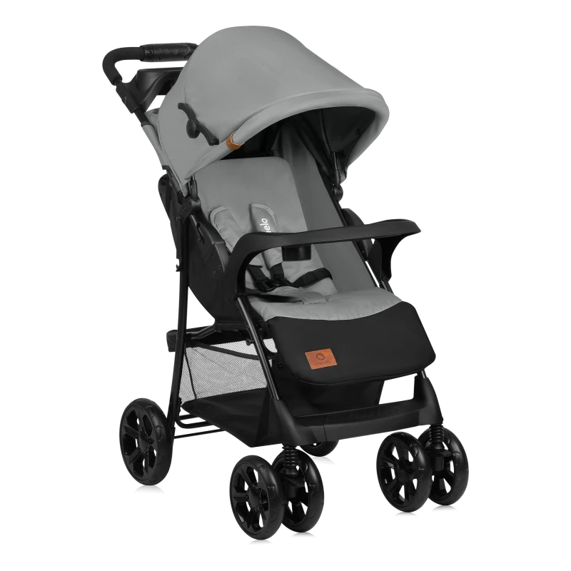 Wózek spacerowy lekki 7,7 kg, z tacką i torbą, do 15 kg - Emma Plus Grey Dove - Lionelo