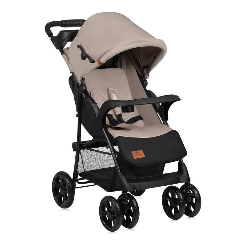 Wózek spacerowy lekki 7,7 kg, z tacką i torbą, do 15 kg - Emma Plus Beige Latte - Lionelo