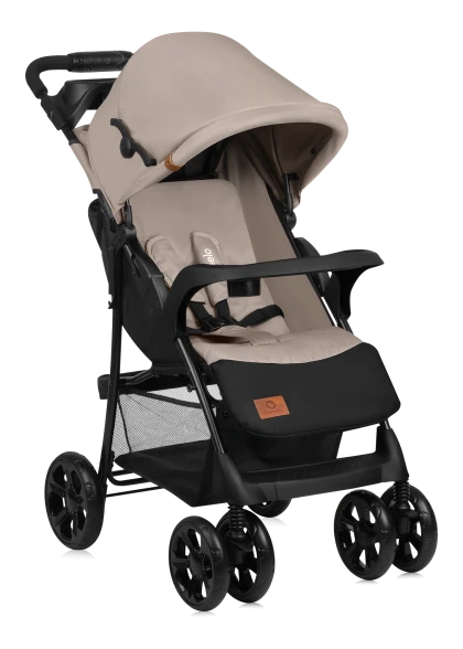 Wózek spacerowy lekki 7,7 kg, z tacką i torbą, do 15 kg - Emma Plus Beige Latte - Lionelo