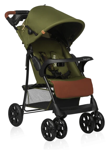 Wózek spacerowy lekki 7,7 kg, z tacką i torbą, do 15 kg - Emma Plus Forest Green - Lionelo