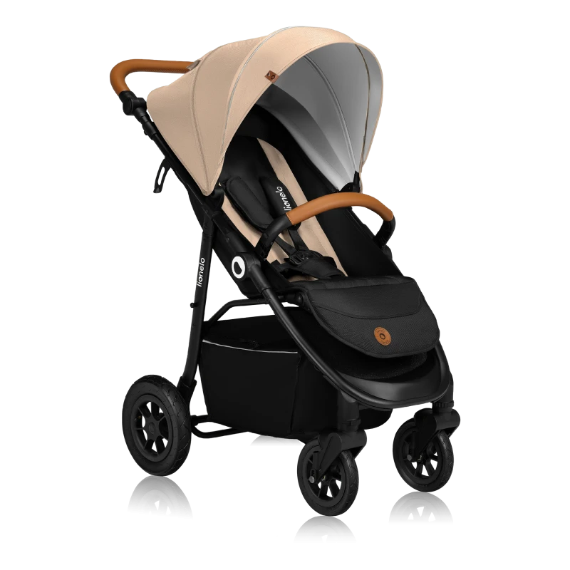 Wózek spacerowy, pompowane koła, od narodzin - Natt Beige Sand - Lionelo