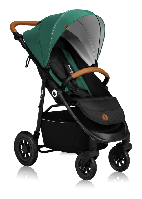 Wózek spacerowy, pompowane koła, od narodzin - Natt Green Emerald - Lionelo