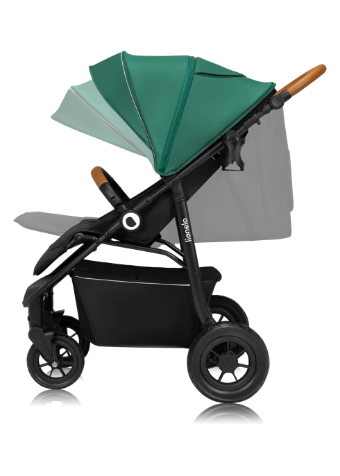 Wózek spacerowy, pompowane koła, od narodzin - Natt Green Emerald - Lionelo