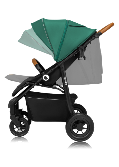 Wózek spacerowy, pompowane koła, od narodzin - Natt Green Emerald - Lionelo