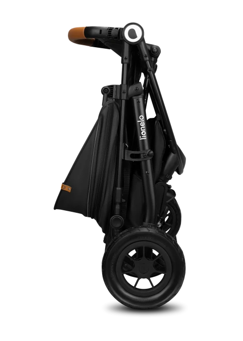 Wózek spacerowy, pompowane koła, od narodzin - Natt Black Onyx - Lionelo