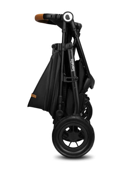 Wózek spacerowy, pompowane koła, od narodzin - Natt Black Onyx - Lionelo