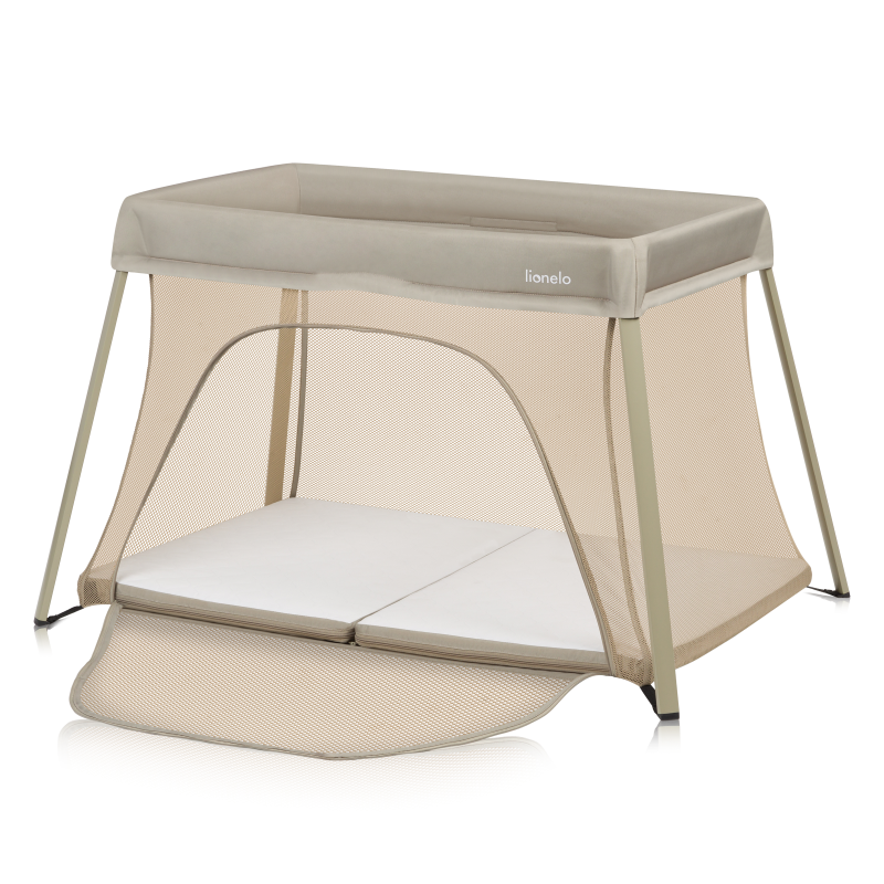 Lionelo Alice Beige Olive — Łóżeczko turystyczne 3w1