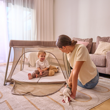 Lionelo Alice Beige Olive — Łóżeczko turystyczne 3w1