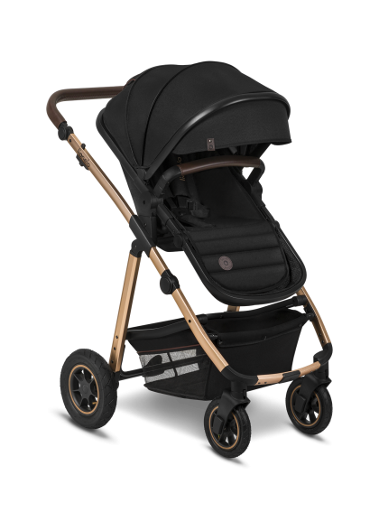 Wózek 2w1, gondola i spacerówka, pompowane koła - Amber Black Onyx - Lionelo