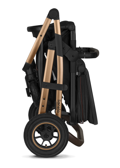 Wózek 2w1, gondola i spacerówka, pompowane koła - Amber Black Onyx - Lionelo