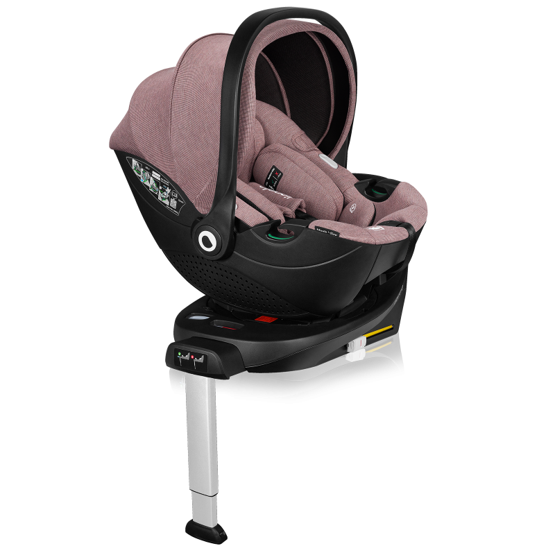 Lionelo Moxie i-Size Set Pink Mauve — Fotelik samochodowy z bazą ISOFIX