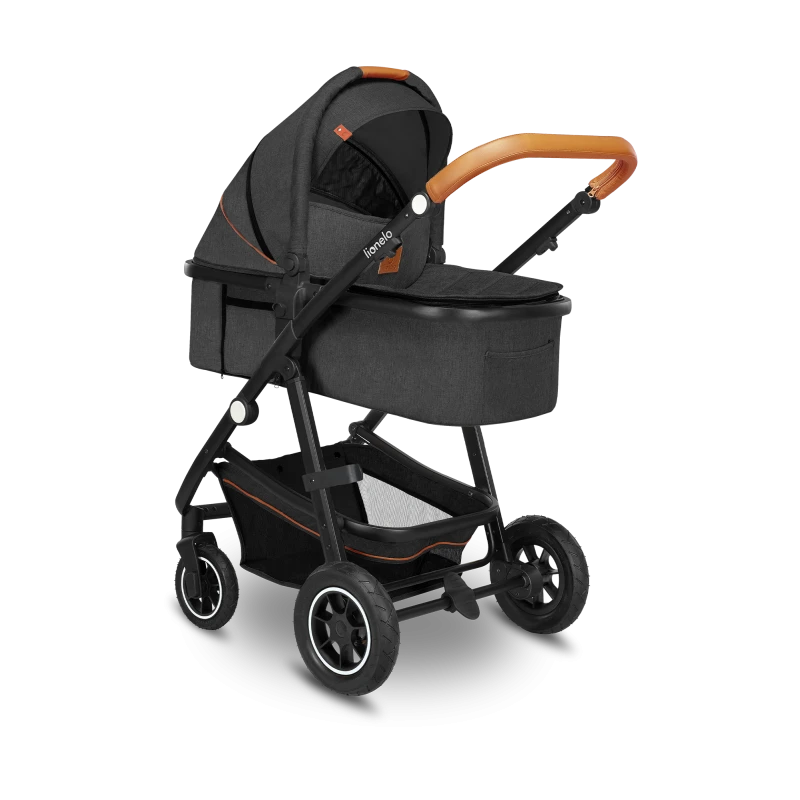 Wózek 2w1, gondola i spacerówka, pompowane koła - Amber Grey Graphite - Lionelo