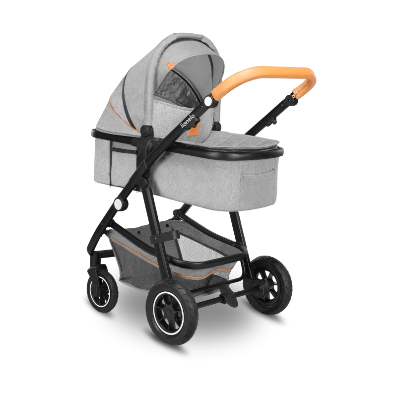 Wózek 2w1, gondola i spacerówka, pompowane koła - Amber Grey Stone - Lionelo