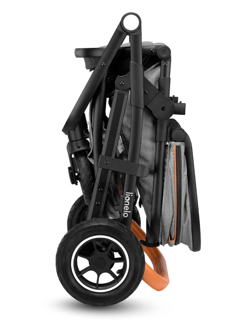 Wózek 2w1, gondola i spacerówka, pompowane koła - Amber Grey Stone - Lionelo
