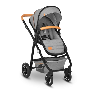 Wózek 2w1, gondola i spacerówka, pompowane koła - Amber Grey Stone - Lionelo