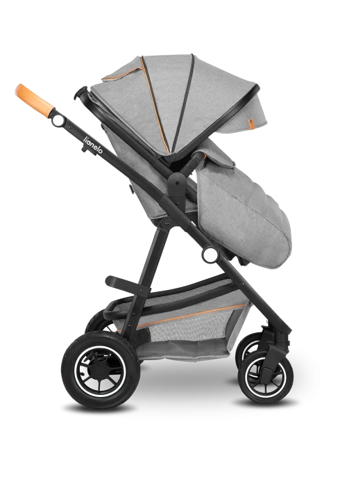 Wózek 2w1, gondola i spacerówka, pompowane koła - Amber Grey Stone - Lionelo