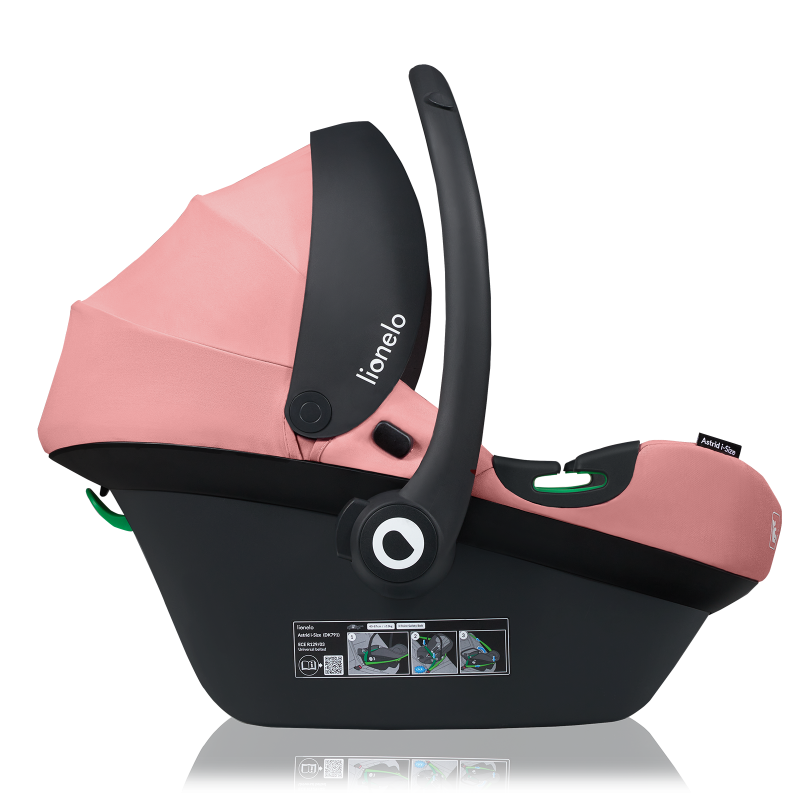 Lionelo Astrid i-Size Set Pink Coral — Fotelik samochodowy z bazą ISOFIX