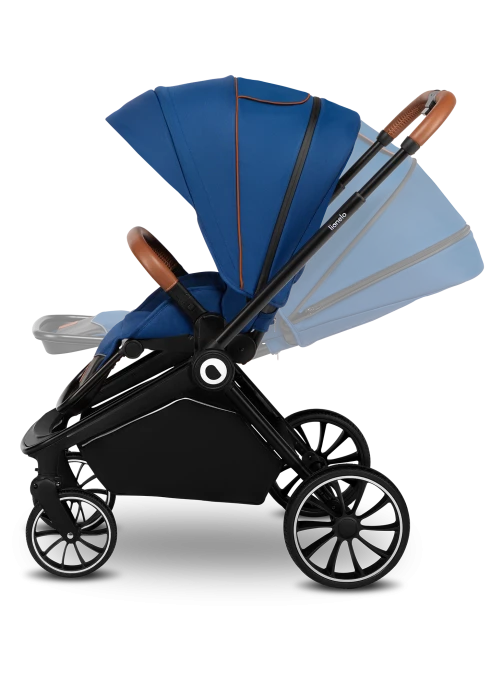 Wózek 2w1, gondola + spacerówka, od narodzin - Mika Blue Navy - Lionelo