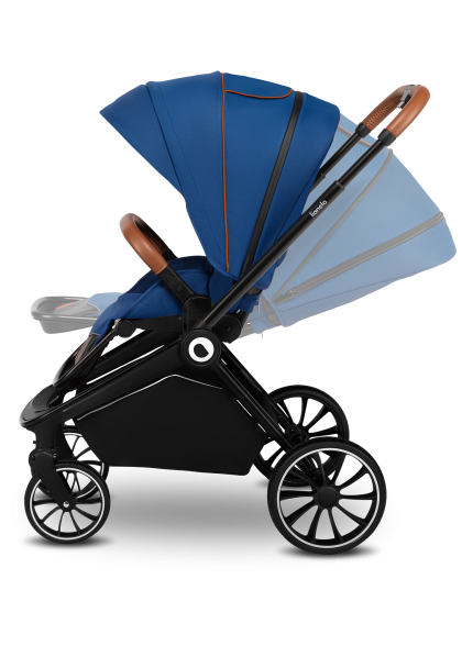 Wózek 2w1, gondola + spacerówka, od narodzin - Mika Blue Navy - Lionelo