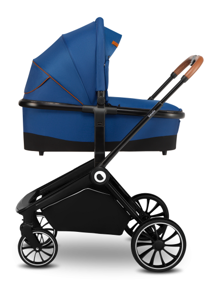 Wózek 2w1, gondola + spacerówka, od narodzin - Mika Blue Navy - Lionelo