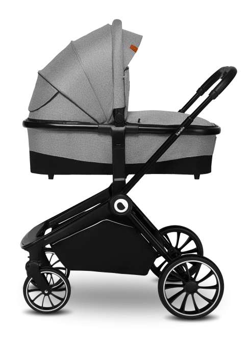 Wózek 2w1, gondola + spacerówka, od narodzin - Mika Grey Stone - Lionelo