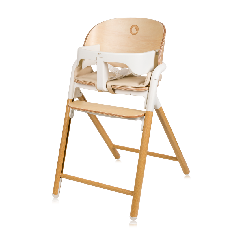 Lionelo Celia White Natural Wood — Wielofunkcyjne krzesełko do karmienia