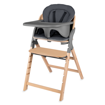 Lionelo Megan Grey Wood— Krzesełko do karmienia