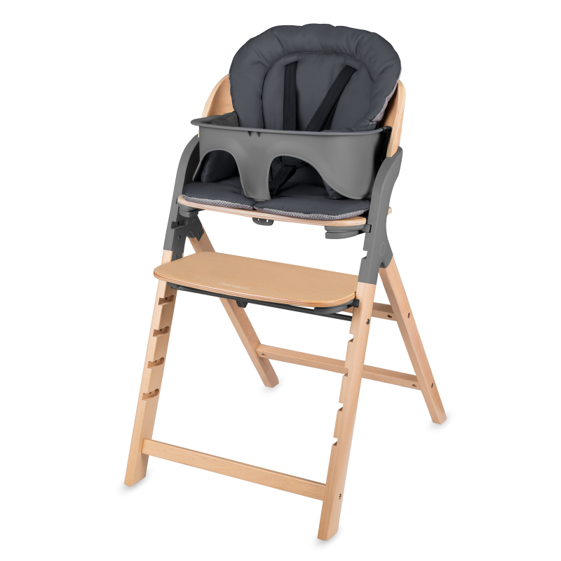 Lionelo Megan Grey Wood— Krzesełko do karmienia